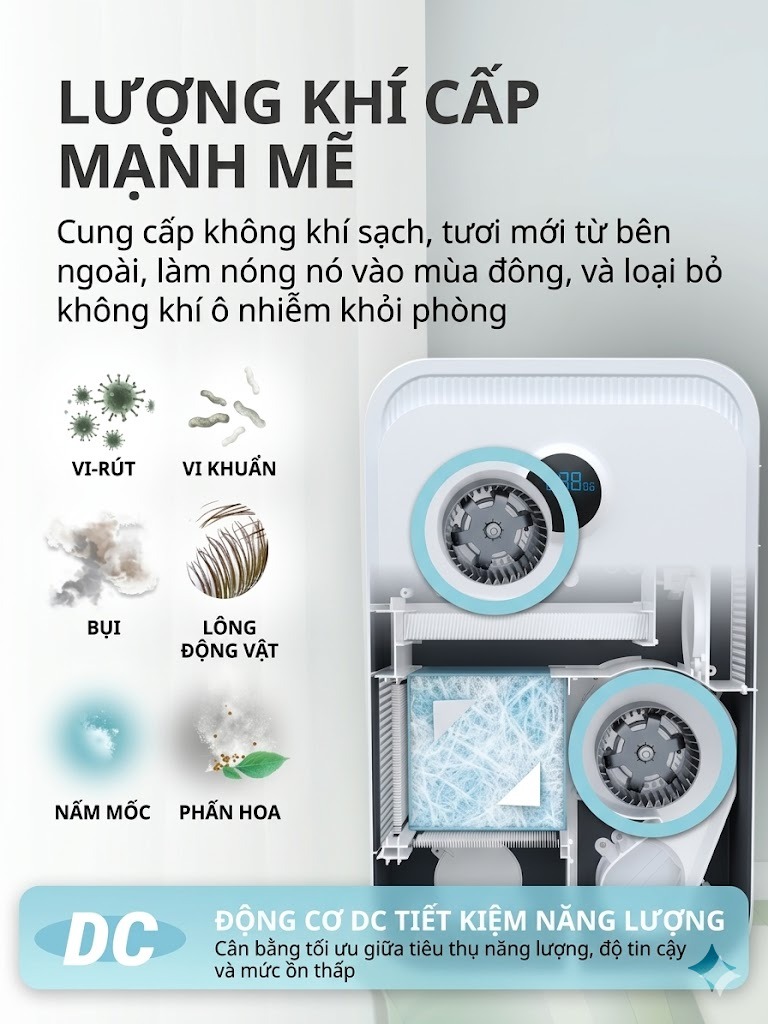 hệ thống cấp khí tươi vortex freshbox 110s