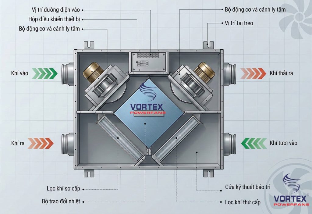 Hệ thống máy lọc cấp khí tươi Vortex