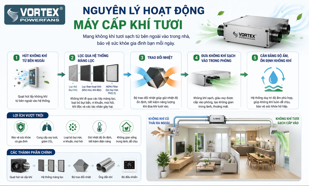 Nguyên lý hoạt động của máy cấp khí tươi 