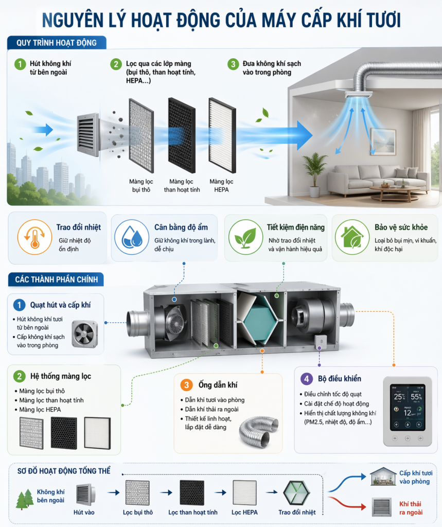 Nguyên lý hoạt động của máy cấp khí tươi