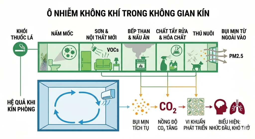 Ô nhiễm không khí trong không gian kín