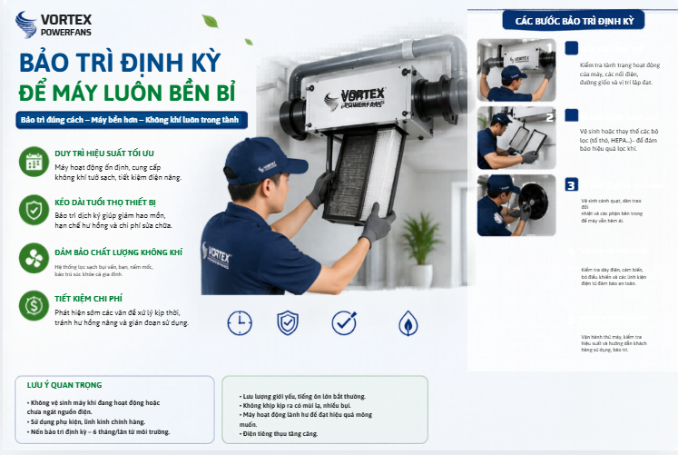 Bảo trì định kỳ để máy cấp khí tươi luôn bền