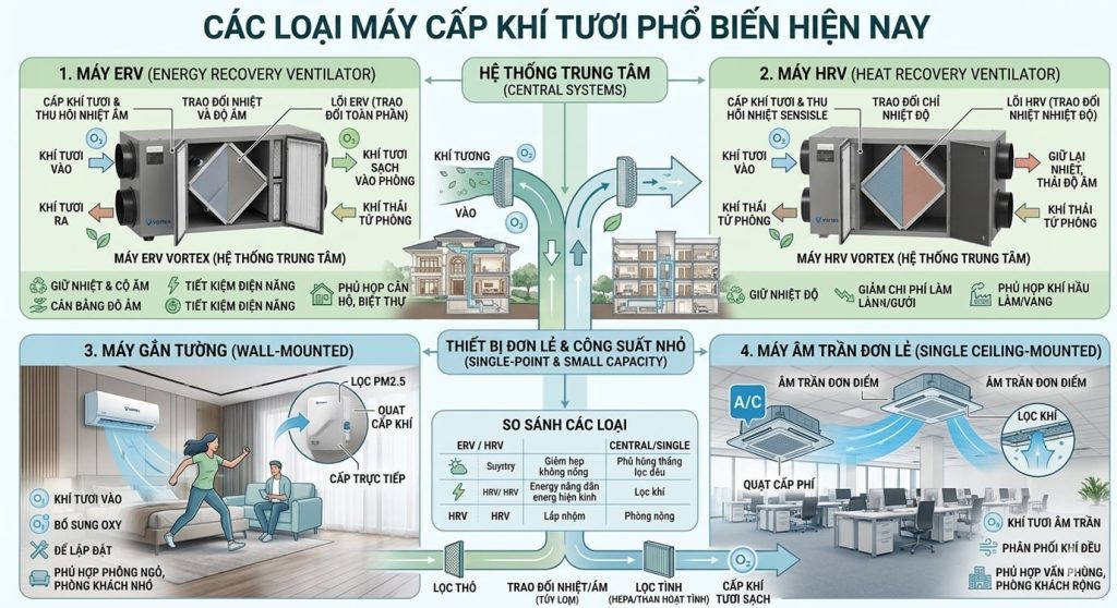 Các loại máy cấp khí tươi phổ biến hiện nay