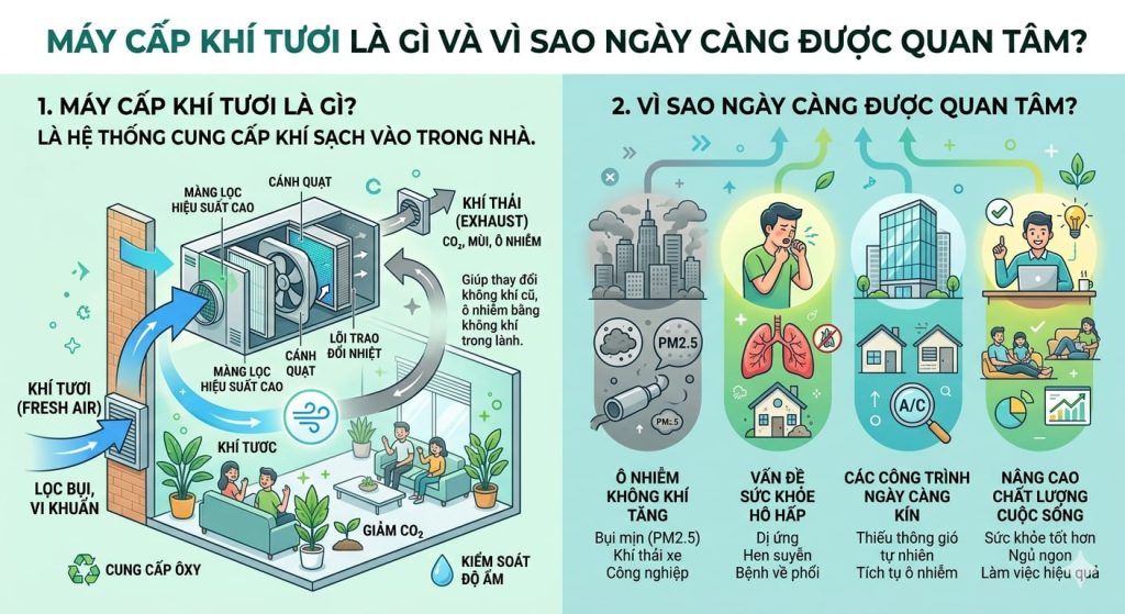 Tại sao máy cấp khí tươi được quan tâm