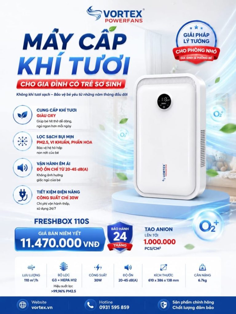 Máy cấp khí tươi cho gia đình có trẻ sơ sinh Máy cấp khí tươi cho gia đình có trẻ sơ sinh