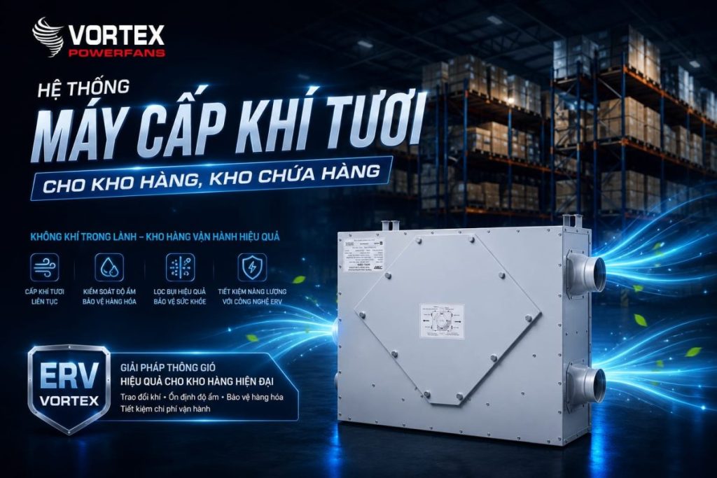 Hệ thống Máy cấp khí tươi cho kho hàng nhà xưởng Hệ thống Máy cấp khí tươi cho kho hàng nhà xưởng