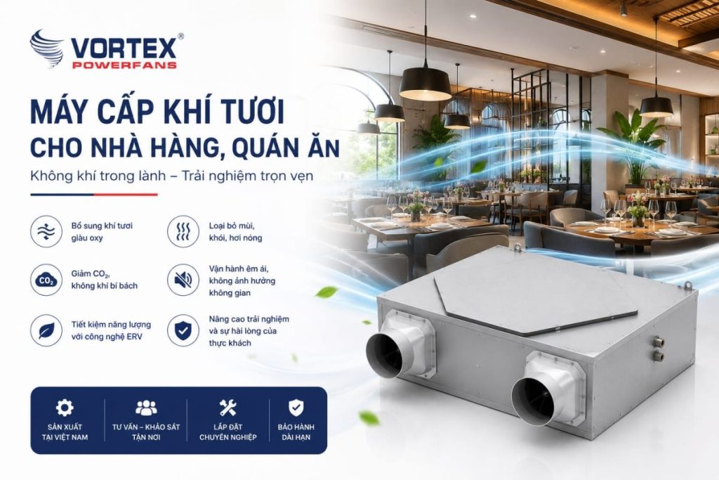 máy cấp khí tươi cho nhà hàng
