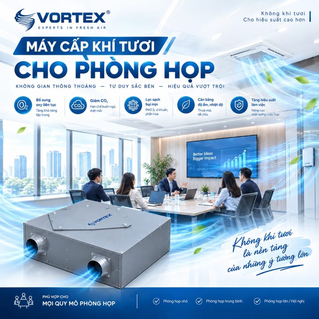 Máy cấp khí tươi cho phòng họp máy cấp khí tươi erv vortex