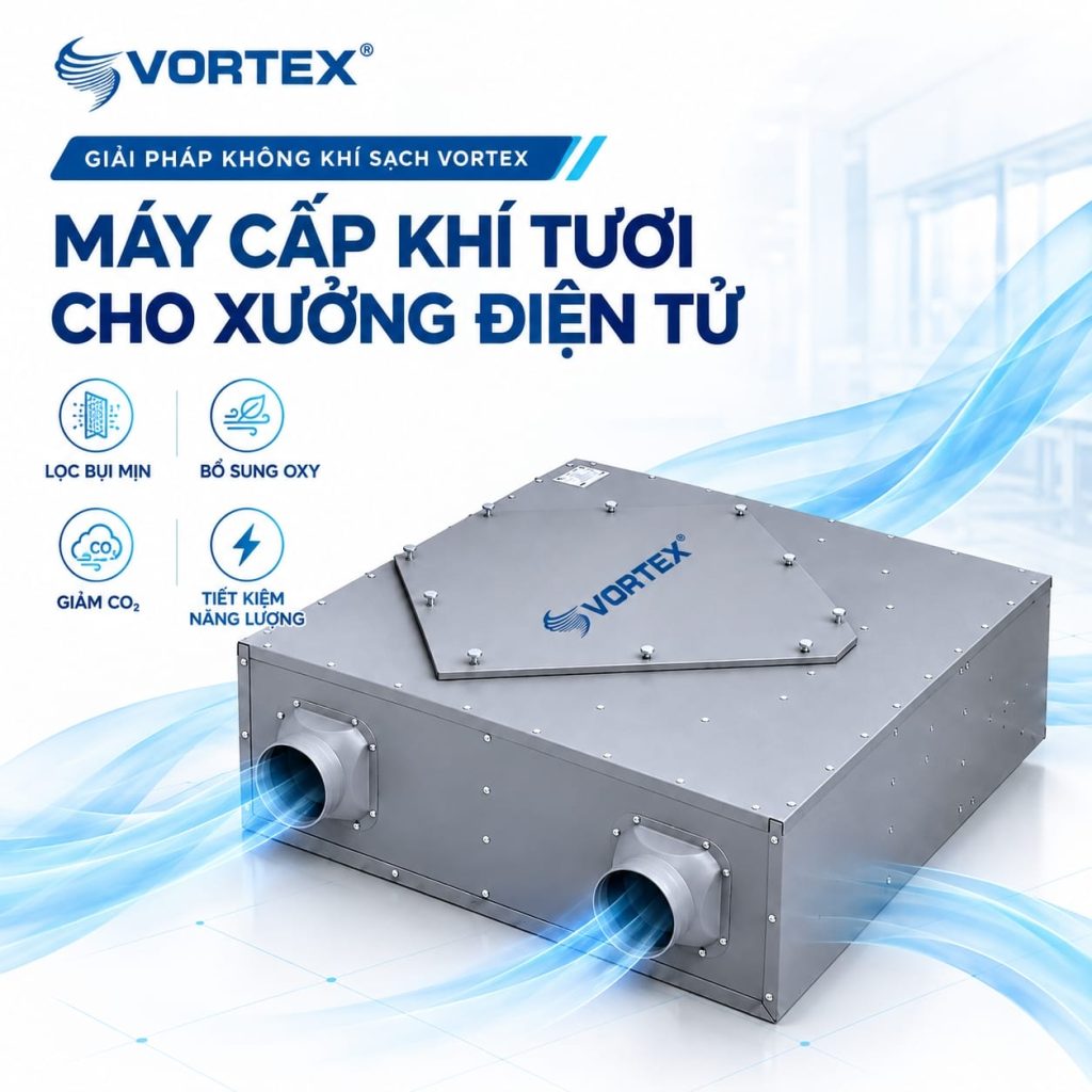 Lắp đặt hệ thống máy cấp khí tươi cho xưởng điện tử Lắp đặt hệ thống máy cấp khí tươi cho xưởng điện tử